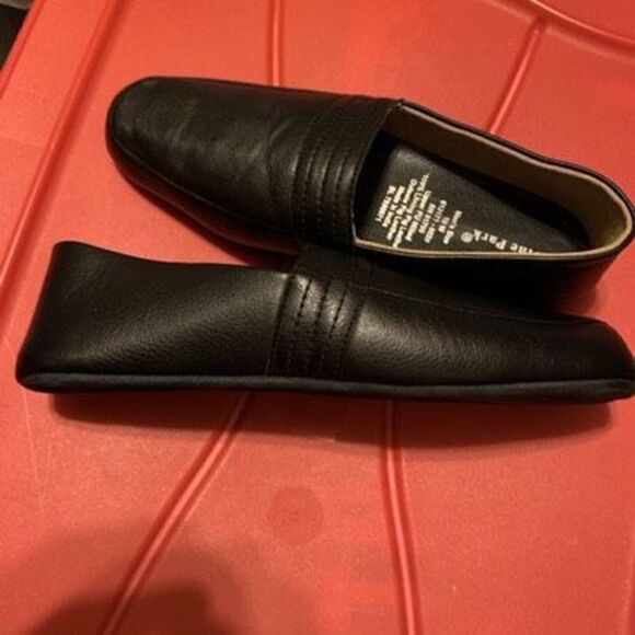 Irvine Park Size Men’s 10W Black Pig Leather Shoes Slippers